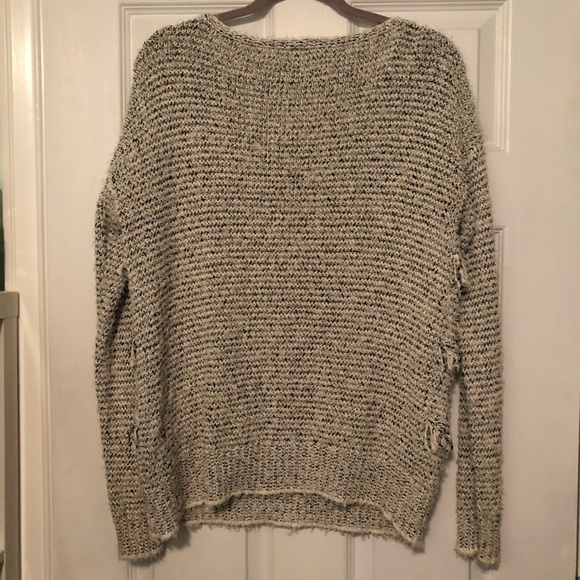 JOIE Camille Grey Fringe Cotton Blend Knit Sweater Small - Picture 6 of 8
